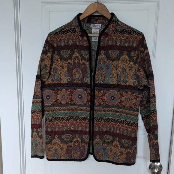Women's Multicolor Patterned Jacket - Picture 1 of 7
